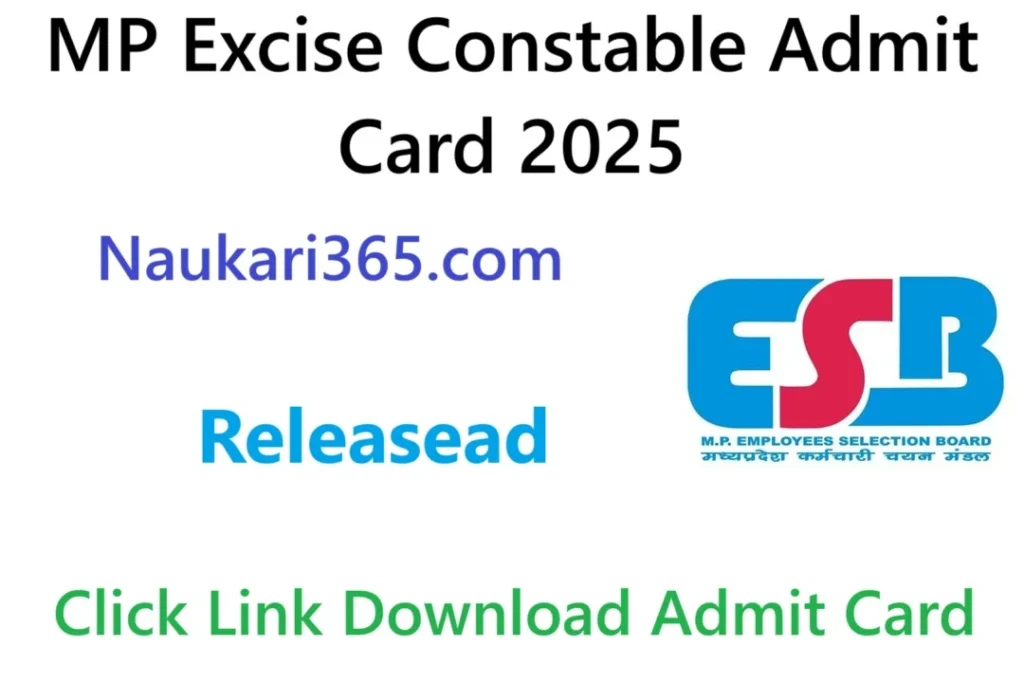 MP Excise Constable Admit Card 2025