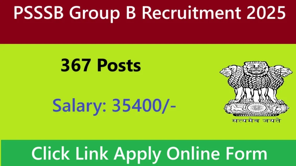 PSSSB Group B Recruitment 2025