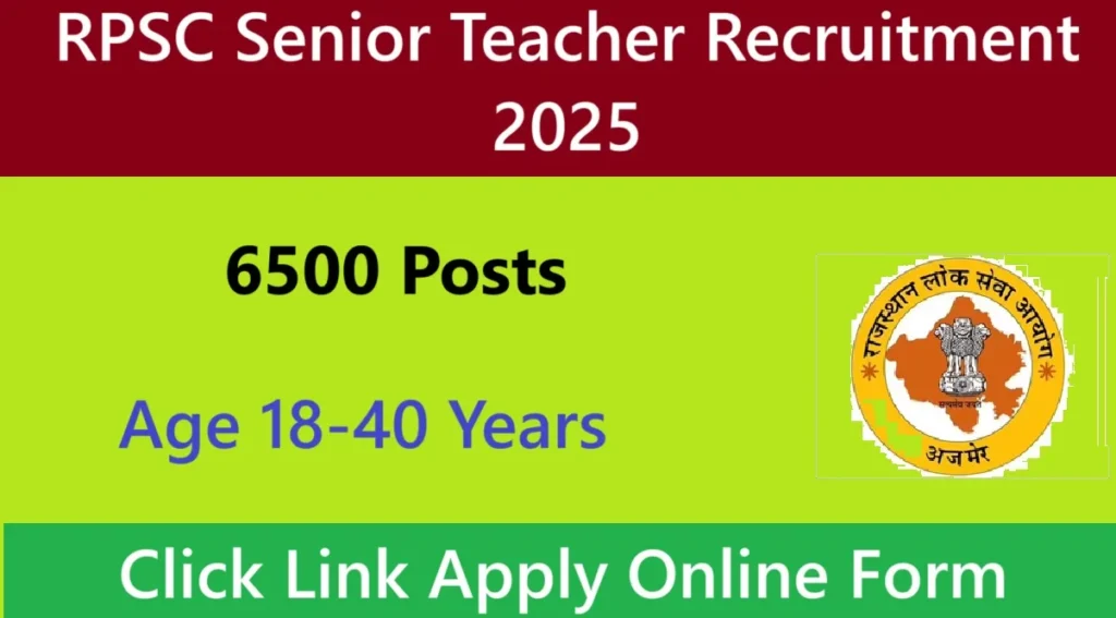 RPSC Senior Teacher Recruitment 2025