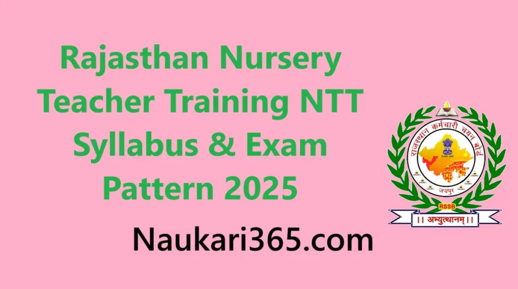 Rajasthan Nursery Teacher Training NTT Syllabus & Exam Pattern 2025