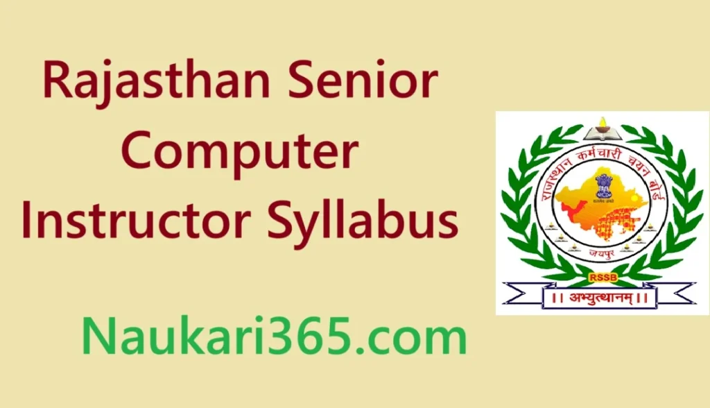 Rajasthan Senior Computer Instructor Syllabus
