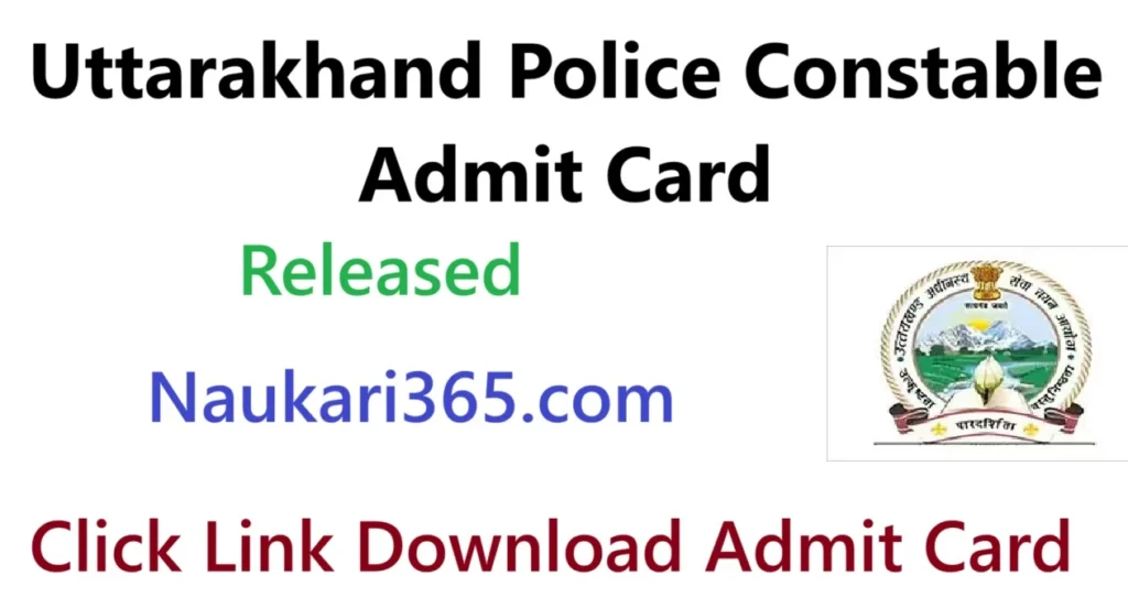 Uttarakhand Police Constable Admit Card 2025